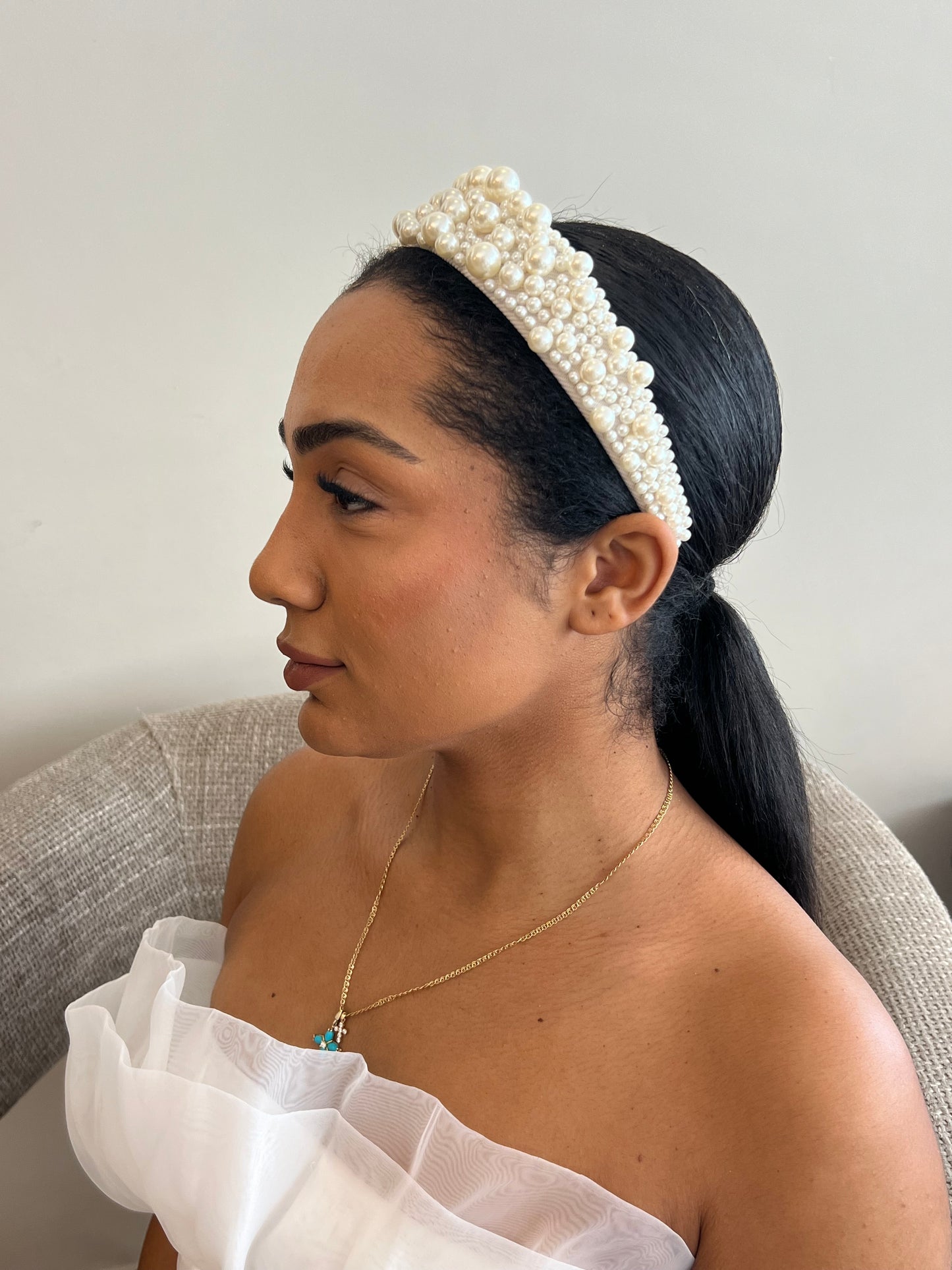 VANIA - White Pearl Headband