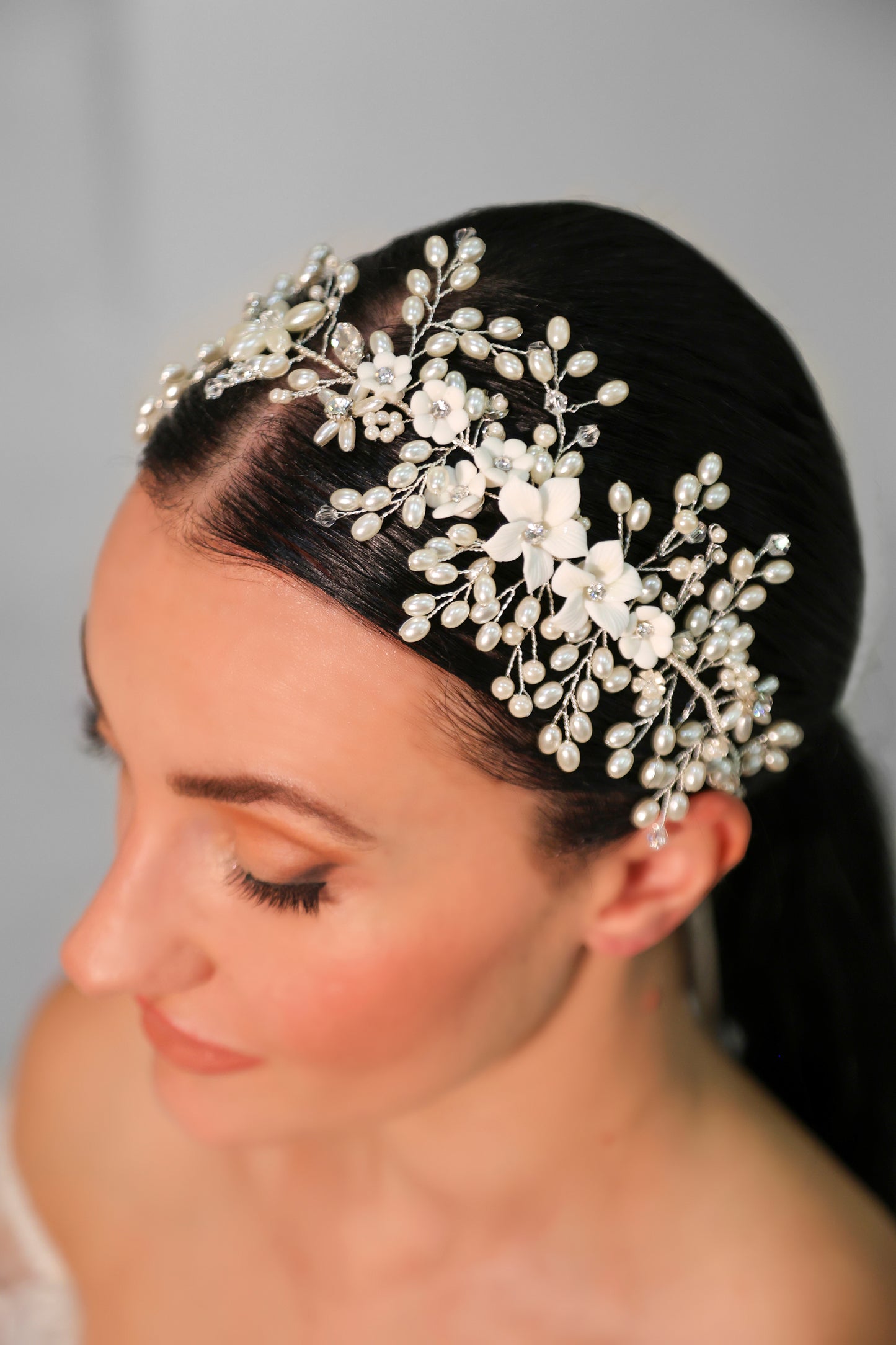 OLIVIA - Handmade Porcelain Flower Headpiece